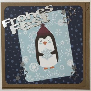 Weihnachtskarte Frohes Fest Pinguin